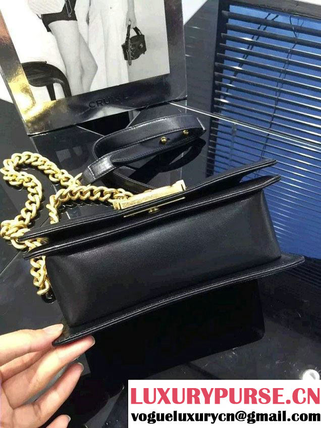 Chanel Quilted Paris Salzburg Boy Flap Bag Black 2015