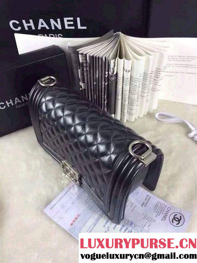 Chanel Iridescent Caviar Boy Flap Shoulder Bag A67086 Black with Silver Hardware 2015