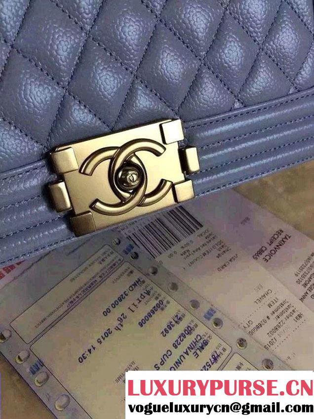 Chanel Iridescent Caviar Boy Flap Shoulder Bag A67086 Sky Blue with Silver Hardware 2015