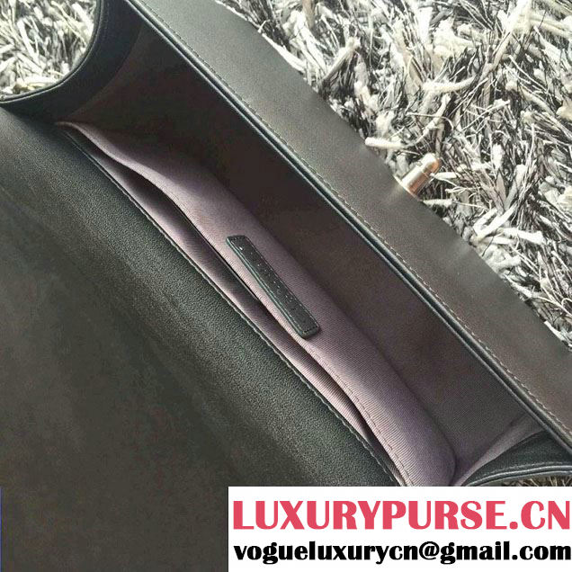 Chanel Croco Pattern V Boy Flap Shoulder Bag Black 2015