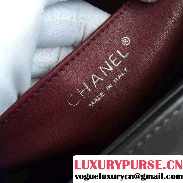 Chanel Embossed Paris-Salzburg Boy Flap Old Medium Bag Black 2015