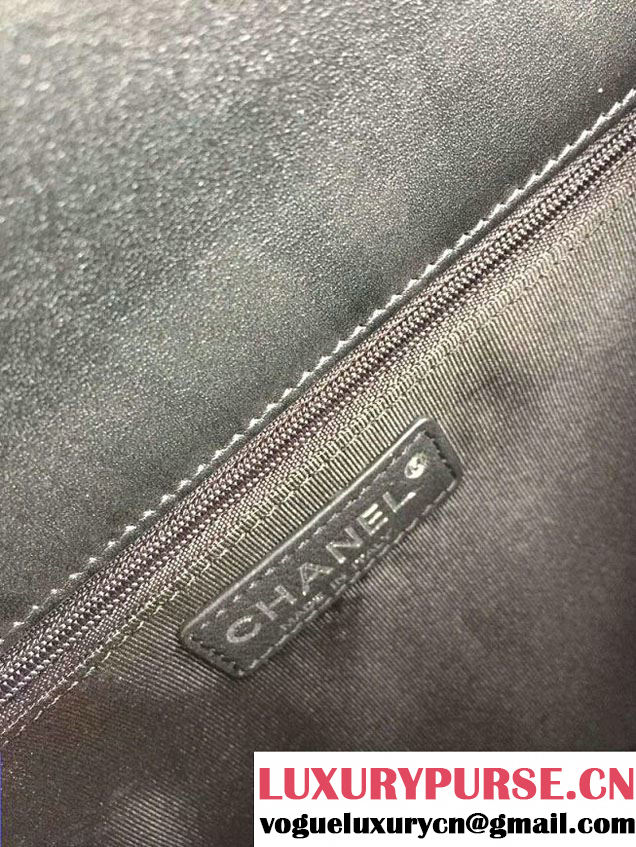 Chanel Embellished Calfskin Top Handle Boy Flap Bag A94804 Black Runway 2015