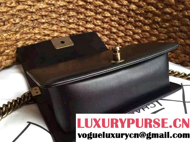 Chanel Le Boy Flap Small Bag in Python Leather Black