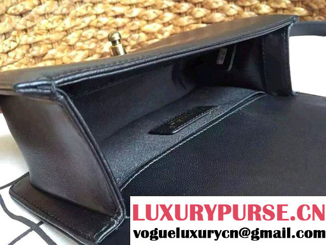 Chanel Le Boy Flap Small Bag in Python Leather Black