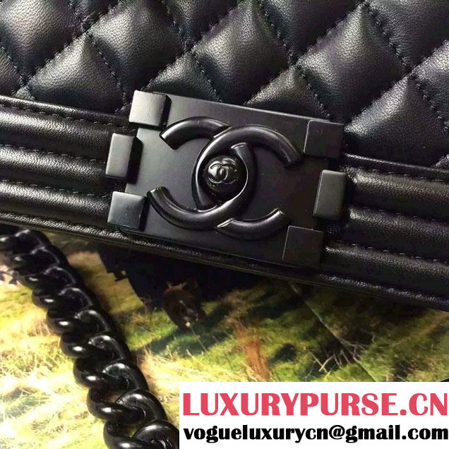 Chanel So Black Boy Flap Shoulder Small Bag 2015