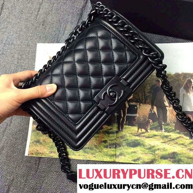Chanel So Black Boy Flap Shoulder Small Bag 2015