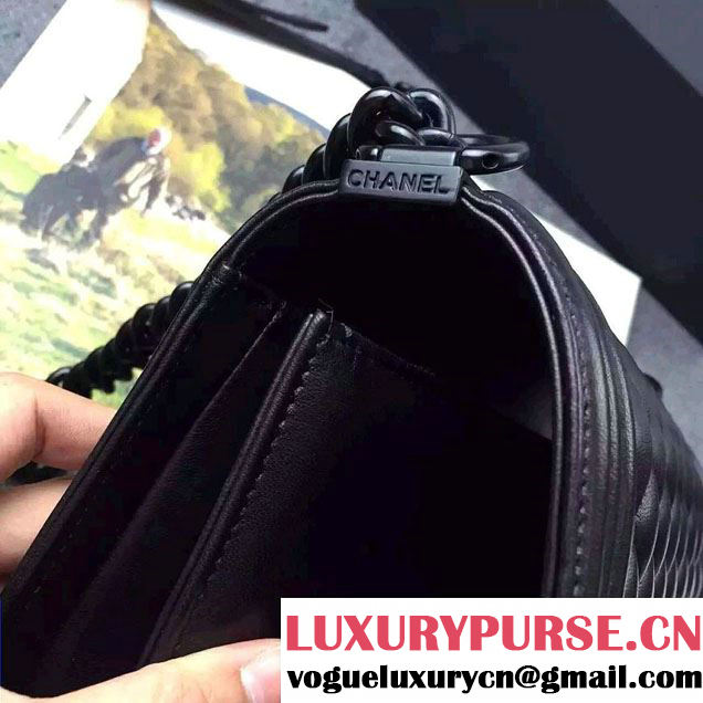 Chanel So Black Boy Flap Shoulder Bag 2015