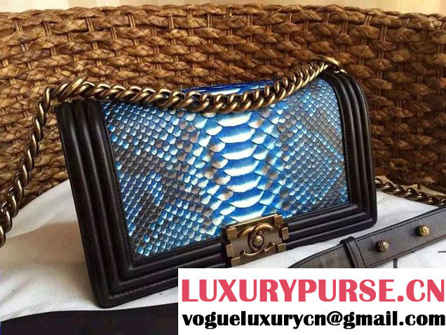 Chanel Le Boy Flap Bag in Python Leather 2015
