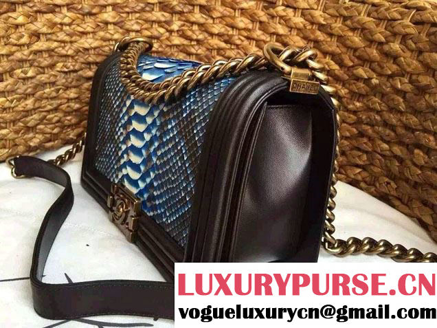 Chanel Le Boy Flap Bag in Python Leather 2015
