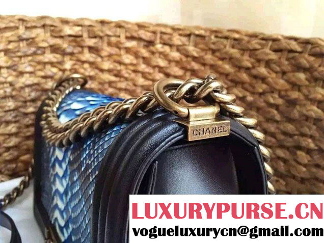 Chanel Le Boy Flap Bag in Python Leather 2015