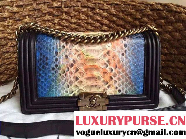 Chanel Le Boy Flap Bag in Python Leather 2015