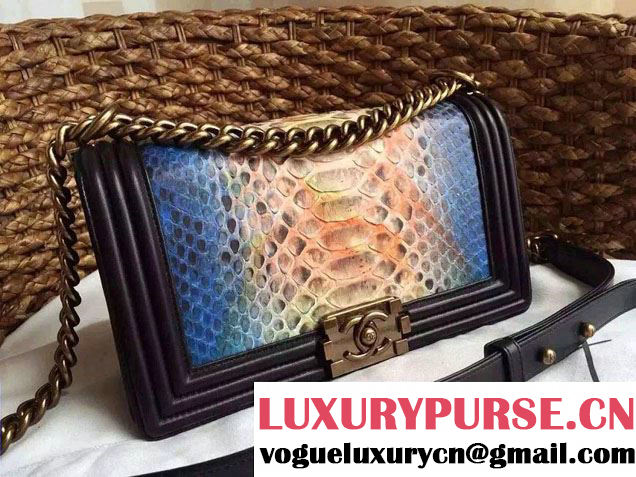 Chanel Le Boy Flap Bag in Python Leather 2015