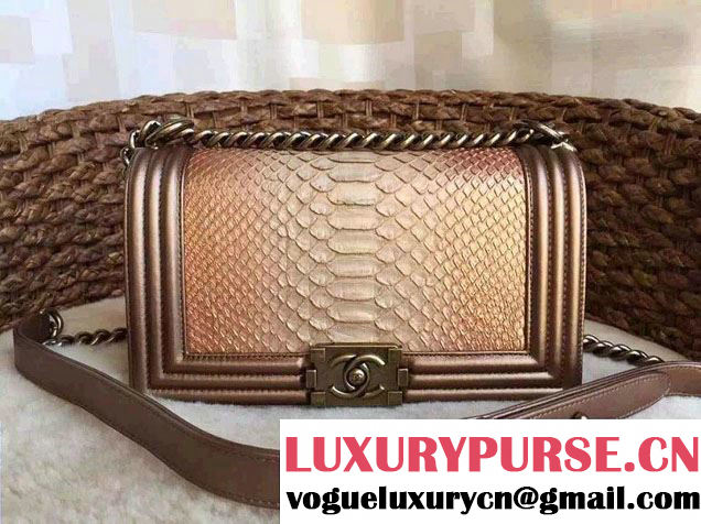 Chanel Le Boy Flap Bag in Python Leather 2015