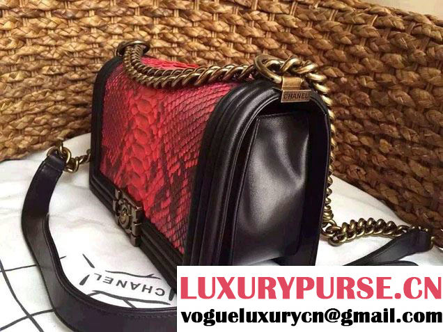 Chanel Le Boy Flap Bag in Python Leather 2015