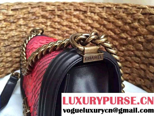 Chanel Le Boy Flap Bag in Python Leather 2015
