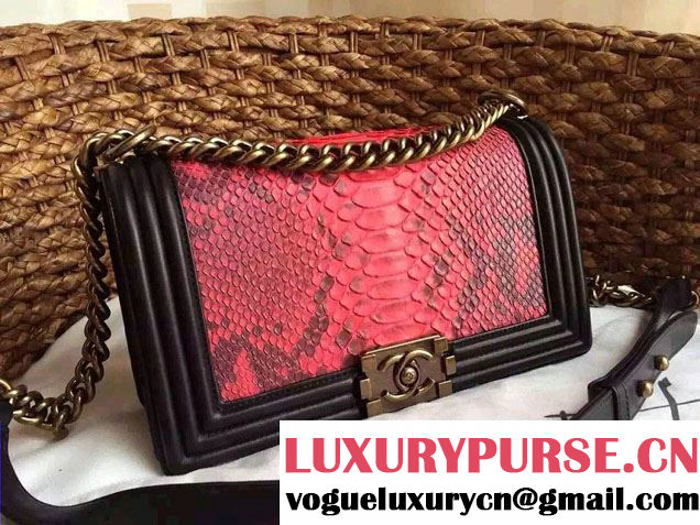 Chanel Le Boy Flap Bag in Python Leather 2015