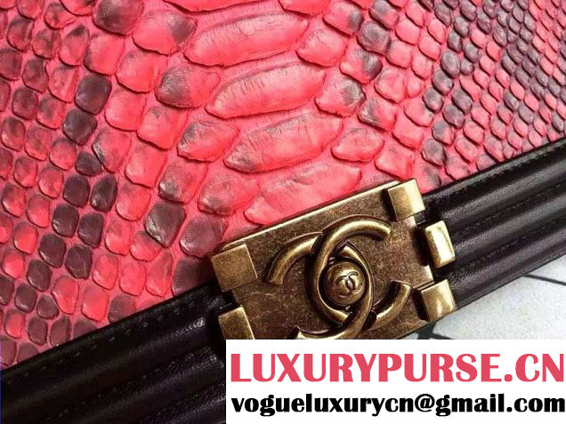 Chanel Le Boy Flap Bag in Python Leather 2015