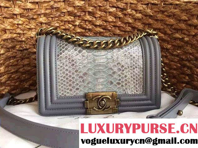 Chanel Le Boy Flap Small Bag in Python Leather 2015