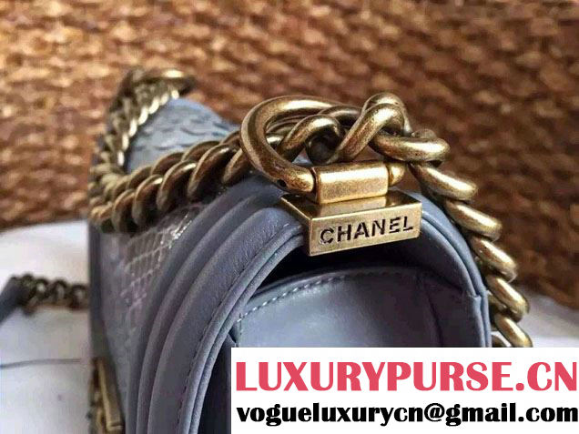 Chanel Le Boy Flap Small Bag in Python Leather 2015