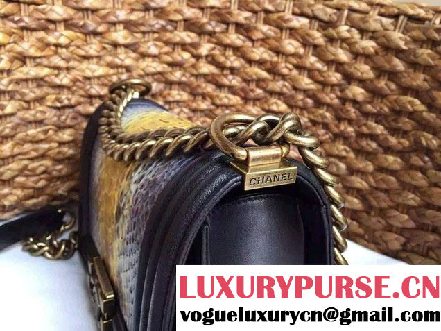 Chanel Le Boy Flap Small Bag in Python Leather 2015
