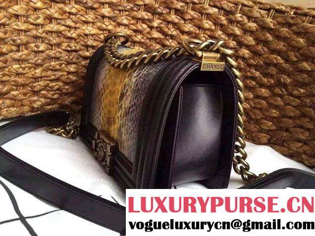 Chanel Le Boy Flap Small Bag in Python Leather 2015