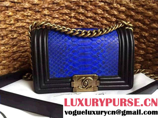 Chanel Le Boy Flap Small Bag in Python Leather 2015