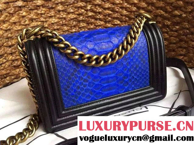 Chanel Le Boy Flap Small Bag in Python Leather 2015