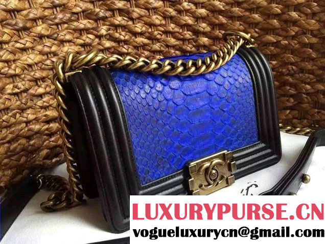 Chanel Le Boy Flap Small Bag in Python Leather 2015