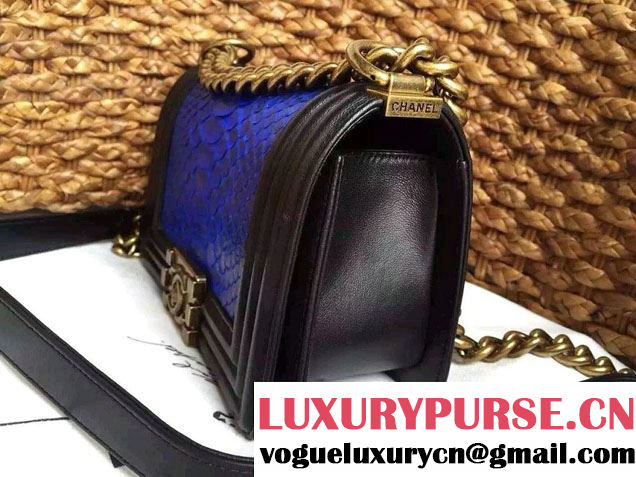 Chanel Le Boy Flap Small Bag in Python Leather 2015
