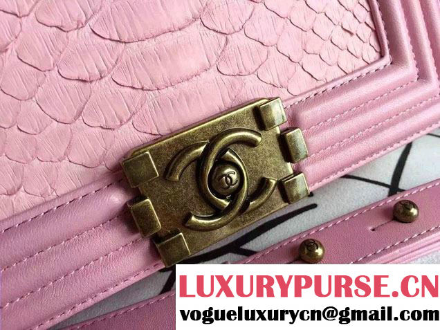 Chanel Le Boy Flap Small Bag in Python Leather 2015