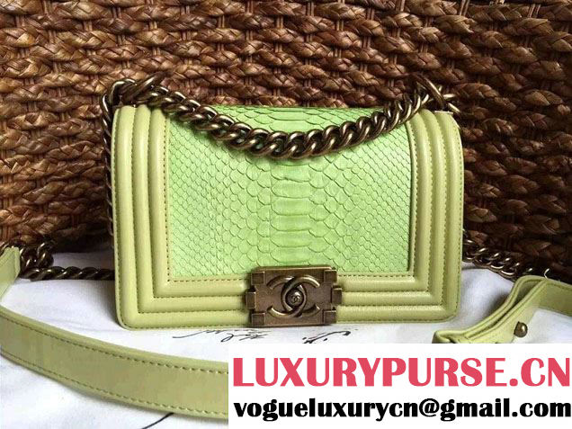 Chanel Le Boy Flap Small Bag in Python Leather 2015