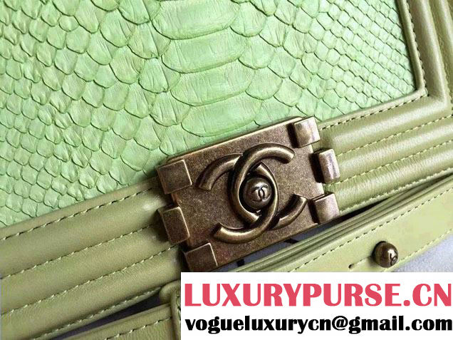 Chanel Le Boy Flap Small Bag in Python Leather 2015