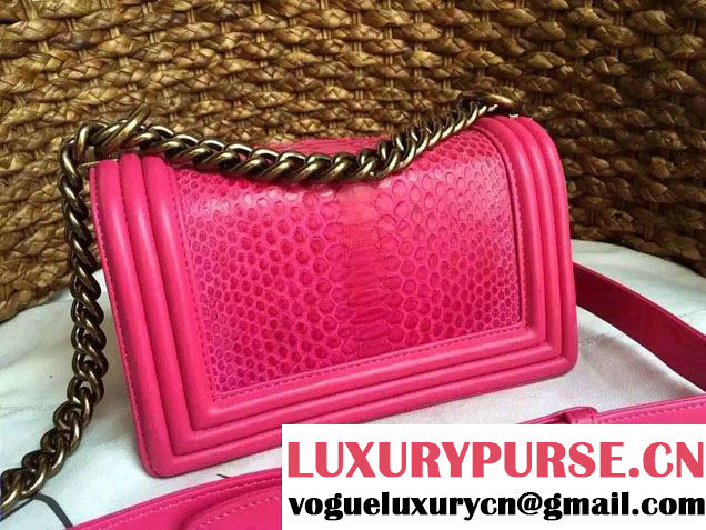 Chanel Le Boy Flap Small Bag in Python Leather 2015