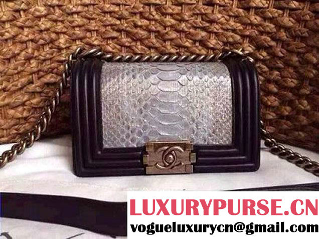 Chanel Le Boy Flap Small Bag in Python Leather 2015