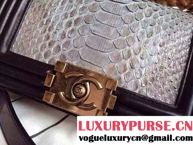 Chanel Le Boy Flap Small Bag in Python Leather 2015