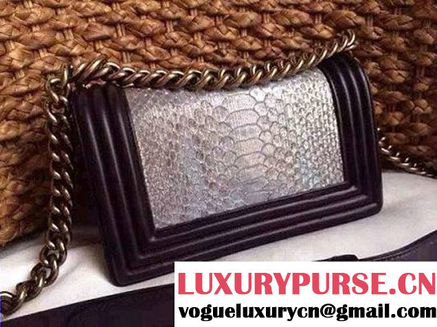 Chanel Le Boy Flap Small Bag in Python Leather 2015