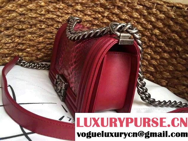 Chanel Le Boy Flap Small Bag in Python Leather 2015