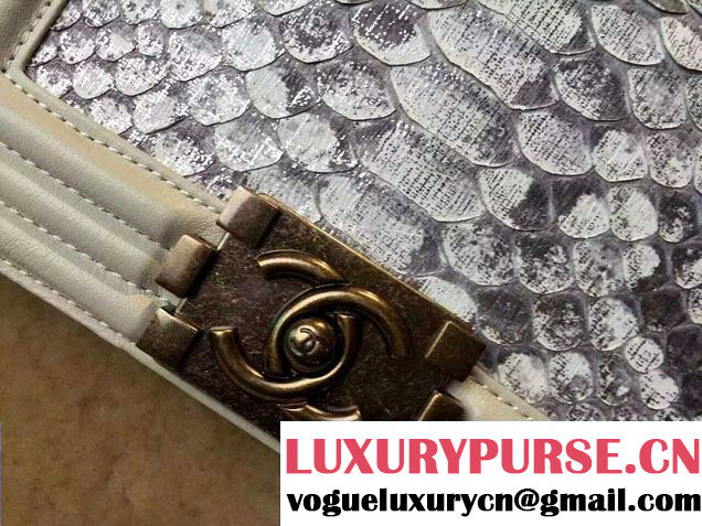 Chanel Le Boy Flap Small Bag in Python Leather 2015