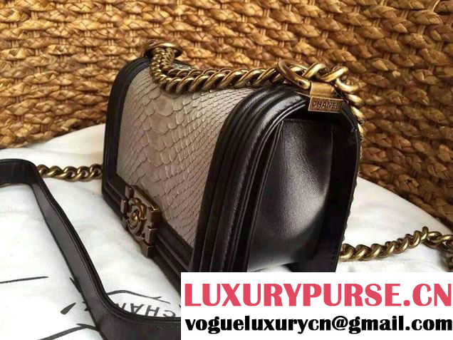 Chanel Le Boy Flap Small Bag in Python Leather 2015