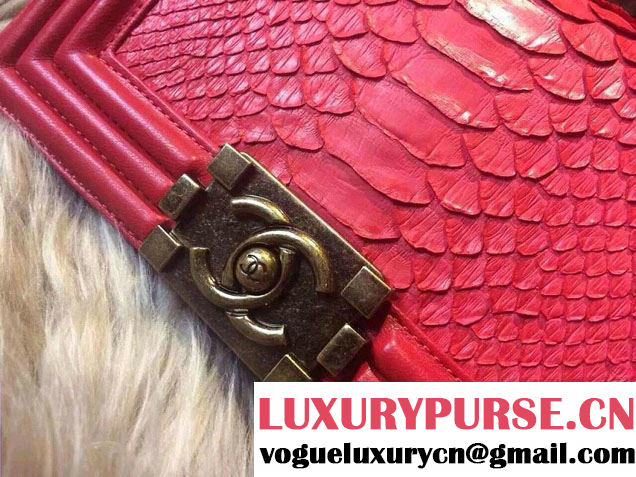 Chanel Le Boy Flap Bag in Python Leather 23 2015