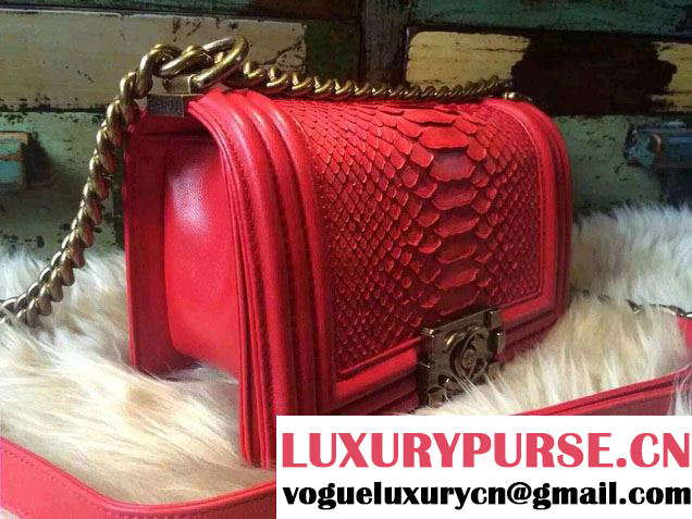 Chanel Le Boy Flap Bag in Python Leather 23 2015