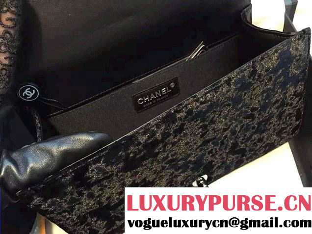 Chanel Velvet Medium Boy Flap Bag Black Fall 2015