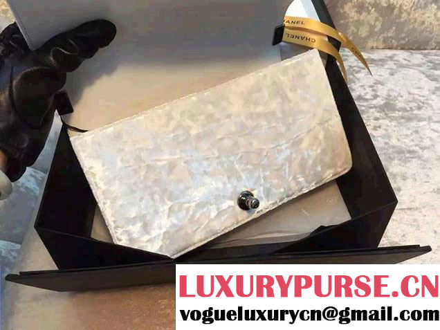 Chanel Velvet Medium Boy Flap Bag White Fall 2015