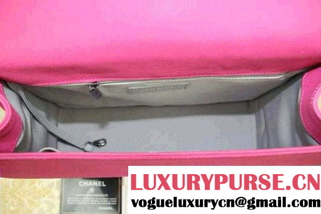 Chanel Large Boy Flap Shoulder Bag in Nubuck Leather Fuchsia
