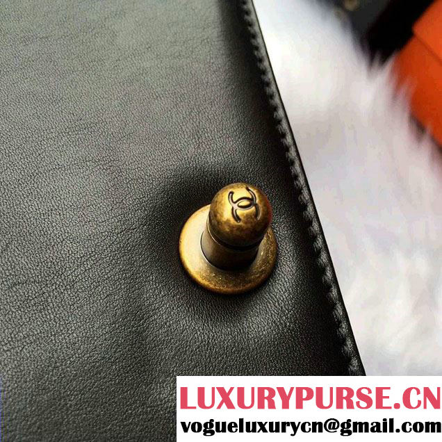 Chanel Medium Lambskin Boy Flap Bag Embellished With An Enamel Clasp 2015/2016