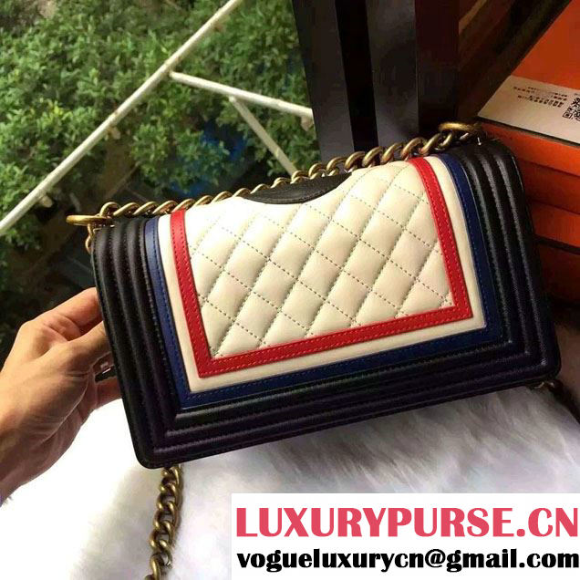 Chanel Medium Lambskin Boy Flap Bag Embellished With An Enamel Clasp 2015/2016