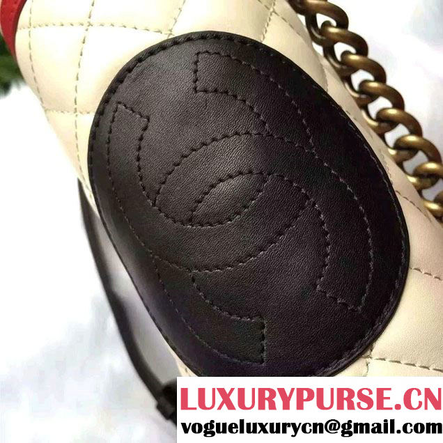 Chanel New Medium Lambskin Boy Flap Bag Embellished With An Enamel Clasp 2015/2016