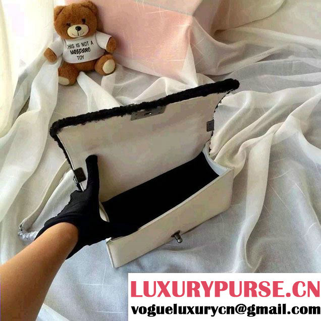 Chanel Shearling Boy Flap Bag Ivory/Black in Salzburg Fall 2015