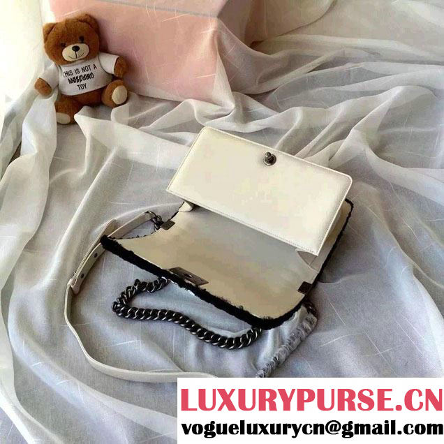 Chanel Shearling Boy Flap Bag Ivory/Black in Salzburg Fall 2015