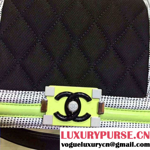Chanel Quilted Boy Flap Small Bag Black/Green/Gray 2015/2016